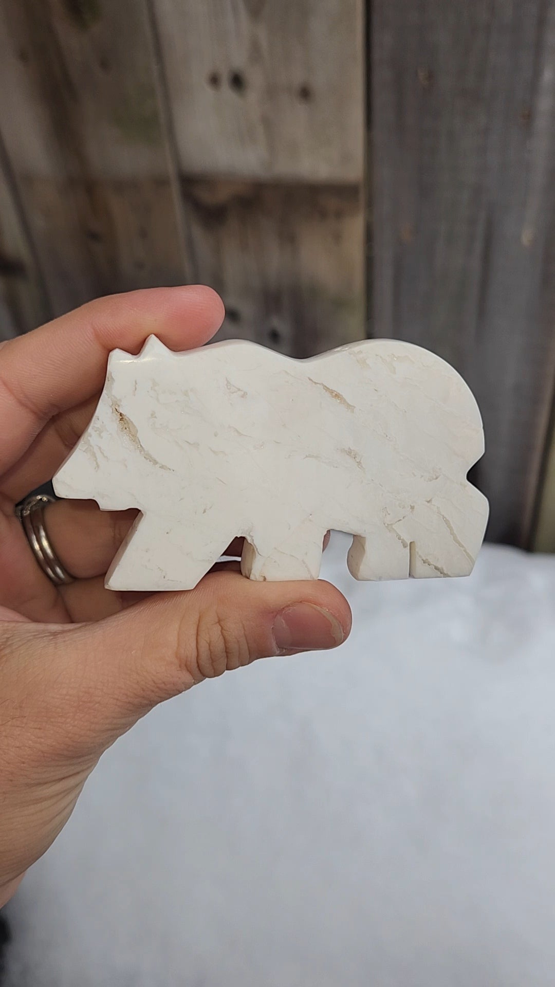 White Plume Agate Bear
