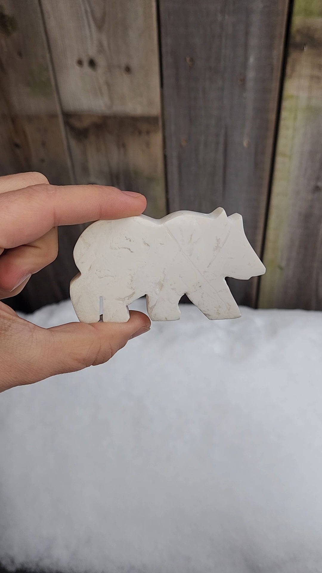 White Plume Agate Bear