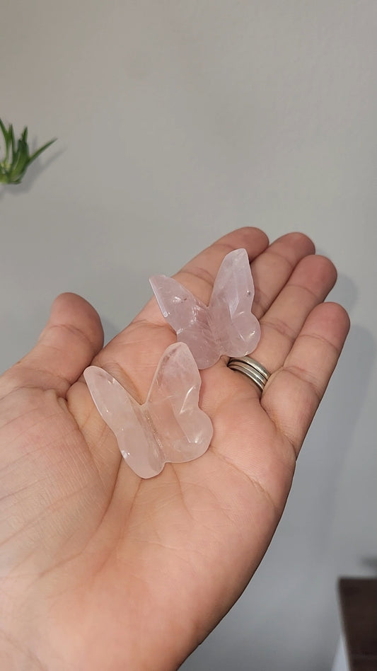 Rose Quartz 3D Butterfly