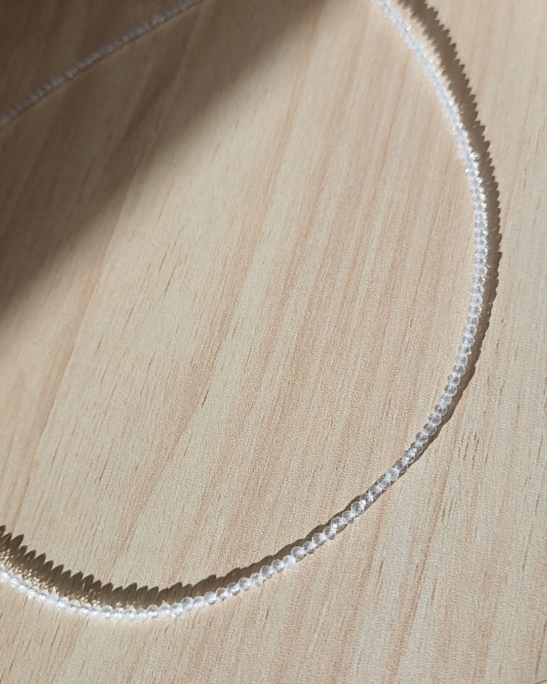 Clear Quartz Faceted Bead Necklace | 925 Sterling Silver, Adjustable Fit