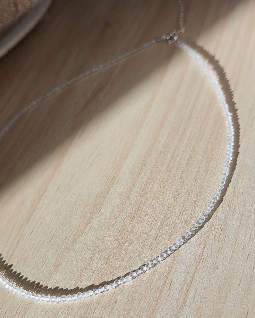 Clear Quartz Faceted Bead Necklace | 925 Sterling Silver, Adjustable Fit