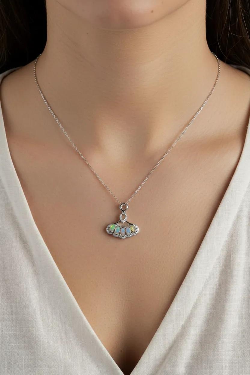 Opal Necklace Pendant | 925 Sterling Silver