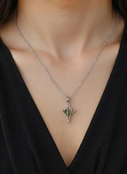 Moldavite Necklace Pendant | 925 Sterling Silver