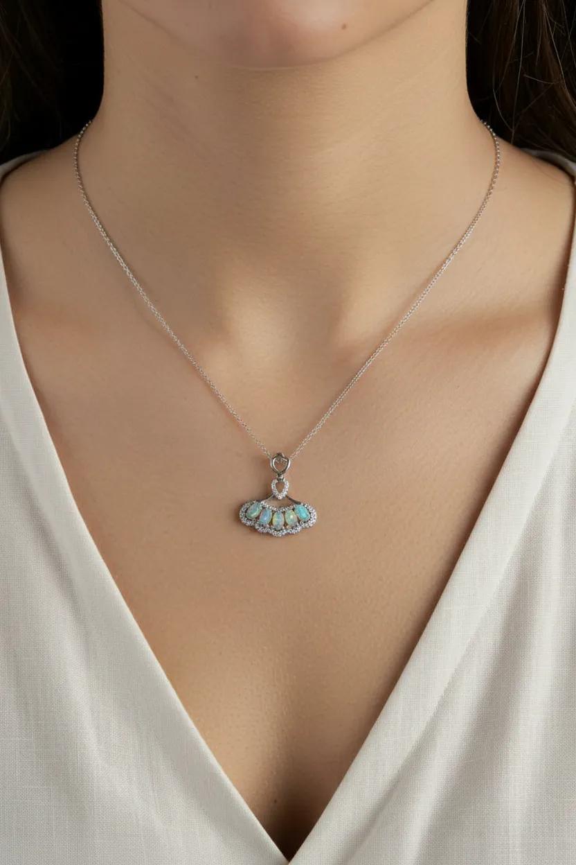 Opal Necklace Pendant | 925 Sterling Silver