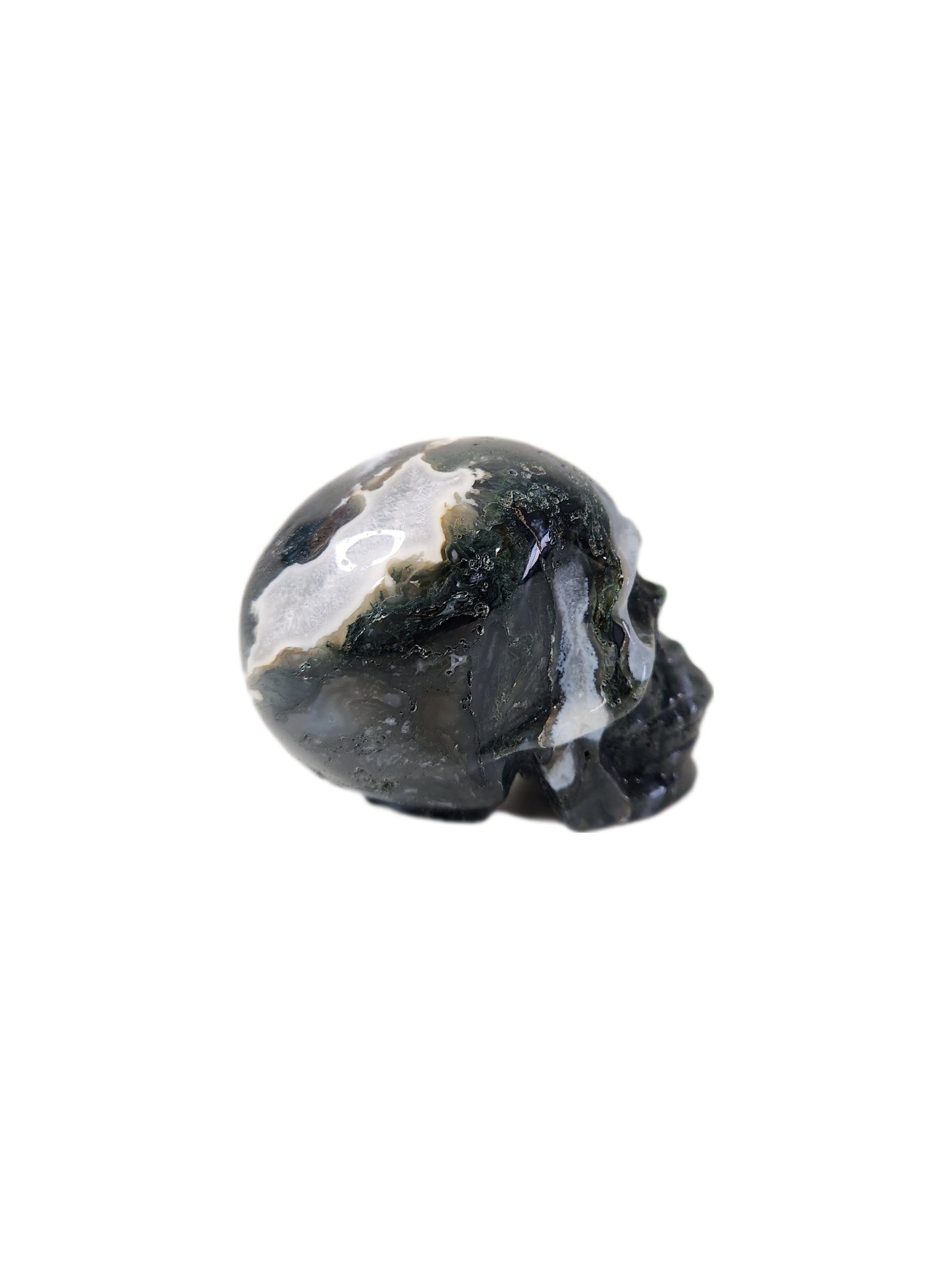 Moss Agate Skull