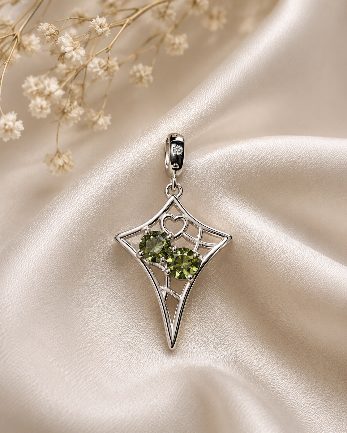 Moldavite Necklace Pendant | 925 Sterling Silver