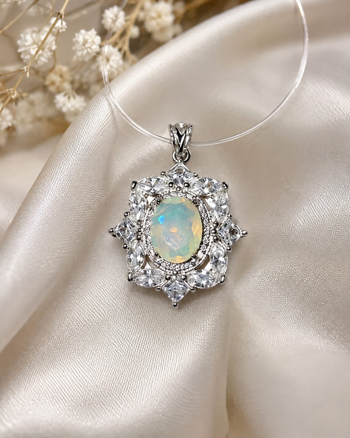 Opal Necklace Pendant | 925 Sterling Silver
